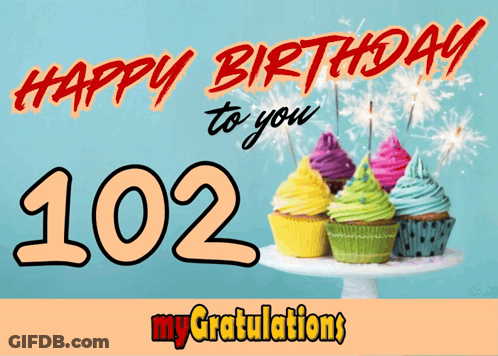 Birthday Card With Cupcakes And Sparklers Saying Happy Birthday To You 102 GIF