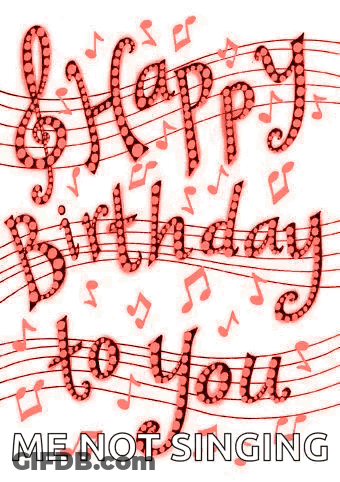 Birthday Card With Music Notes Saying Happy Birthday GIF