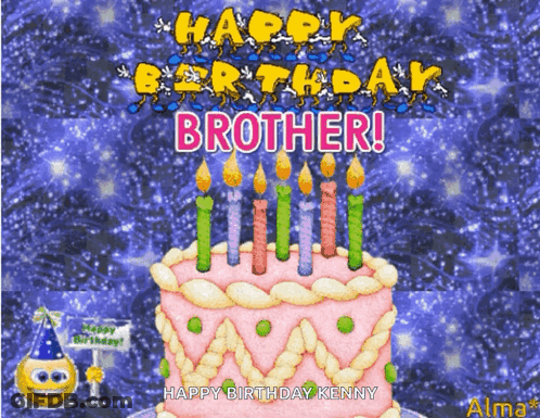 Birthday Card With Pink Cake And Candles GIF