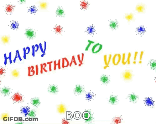 Birthday Card With Two Balloons Happy Birthday Boo GIF