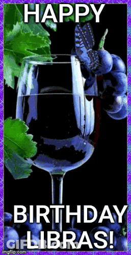 Birthday Card With Wine Grapes And Butterfly GIF