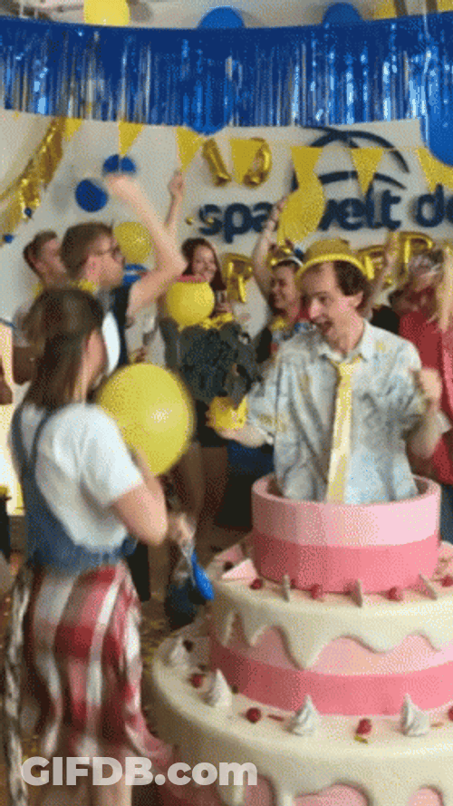 Birthday Celebration Cake Surprise GIF