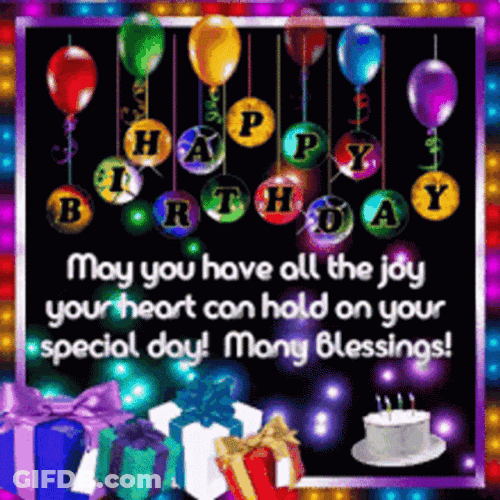 Birthday Celebration Colorful Balloons GIF