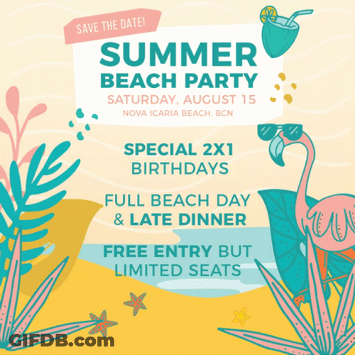 Birthday Celebration Happy Summer Beach Party GIF