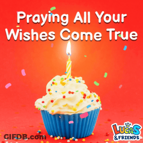 Birthday Cupcake With Lit Candle GIF