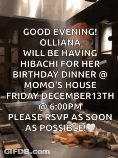 Birthday Dinner At Momo's House December 13Th GIF