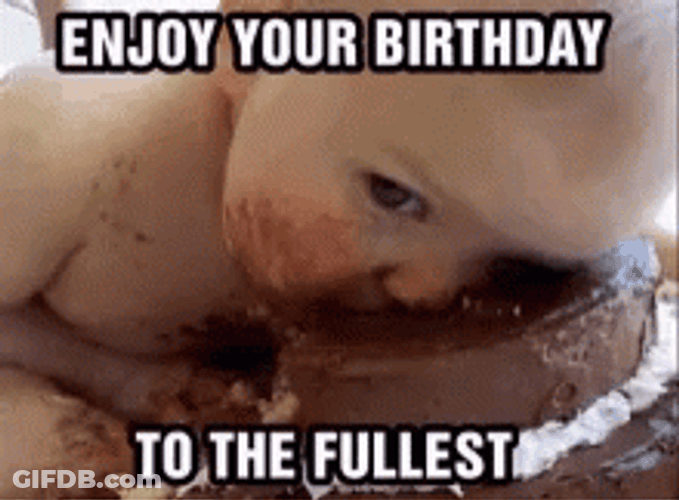 Birthday Funny Kid On Cake GIF