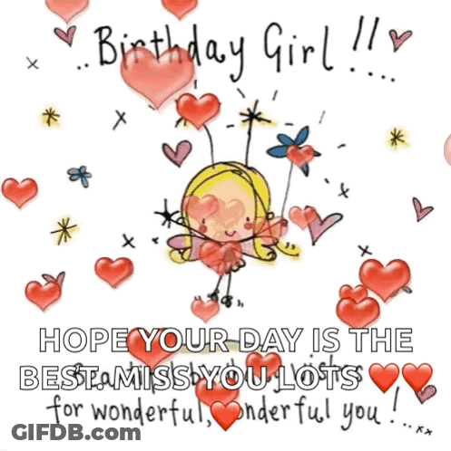 Birthday Girl Hope Your Day Is The Best Miss You Lots For Wonderful Wonderful You .. GIF