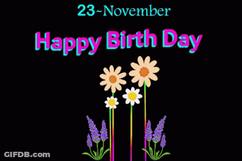 Birthday Greeting Card With Flowers GIF