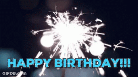 Birthday Greeting Card With Sparklers Saying Happy Birthday GIF
