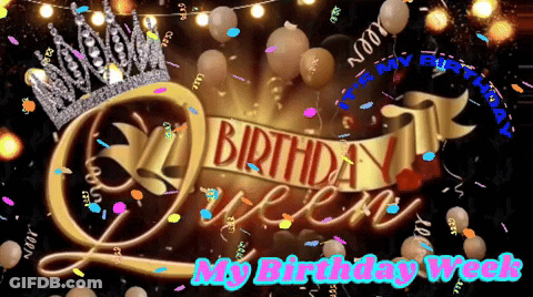 Birthday Greeting With Crown And Birthday Queen Banner GIF