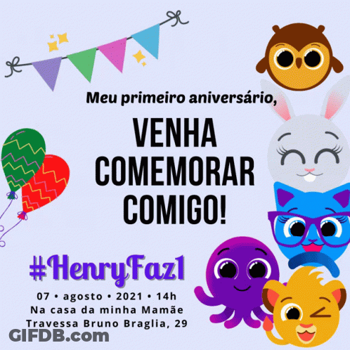 Birthday Invitation Saying Henry Fazl GIF