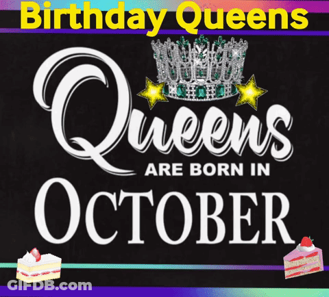 Birthday Queen Born In October With Crown GIF
