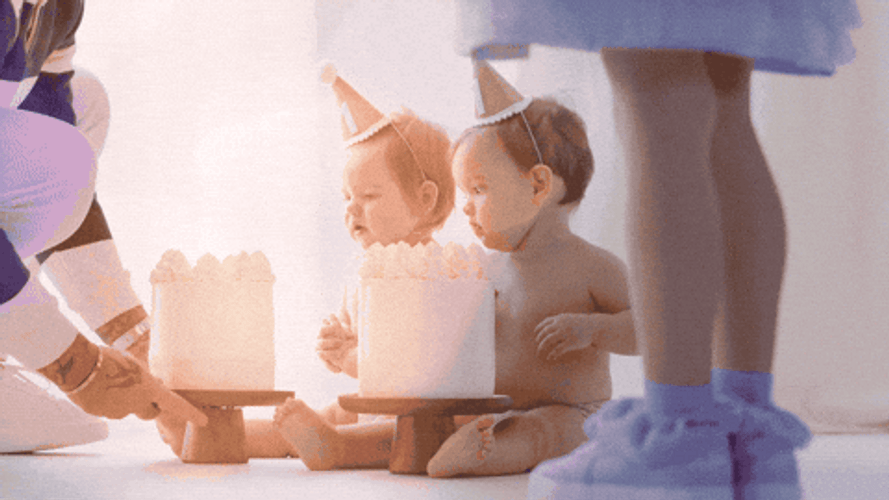 Birthday Twins Identical Birthday Cake GIF