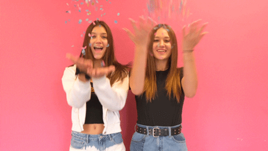 Birthday Twins Identical Girl Confetti GIF