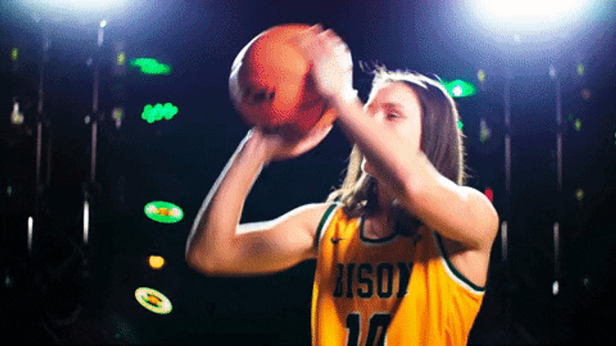 Bison Girl Baasketball Player Muscle Flex GIF