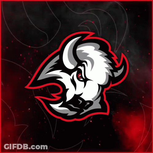Bison Logo With Red Eyes GIF