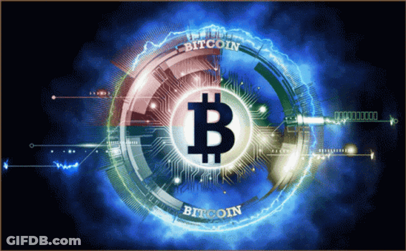 Bitcoin Circular Device Discharging Electricity GIF
