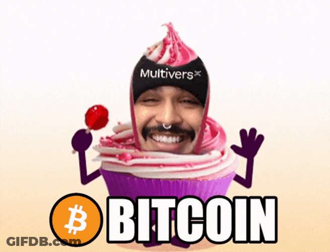 Bitcoin Jumping Cupcake With Blazzord Head GIF
