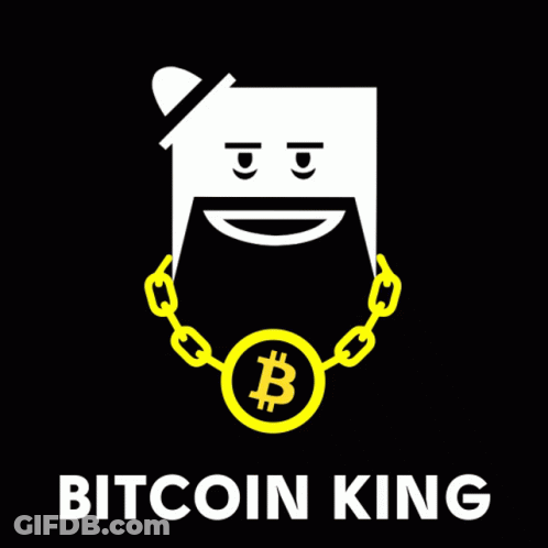 Bitcoin King Logo Man With Beard And Chain GIF