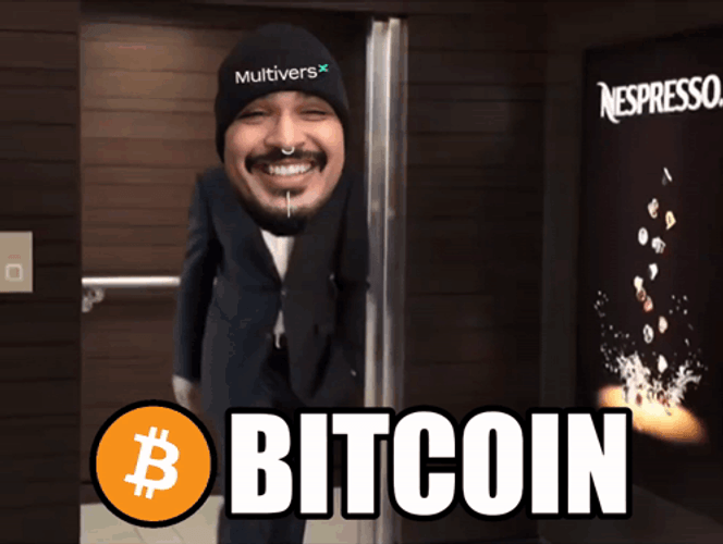 Bitcoin Person In Tuxedo With Blazzord Head GIF