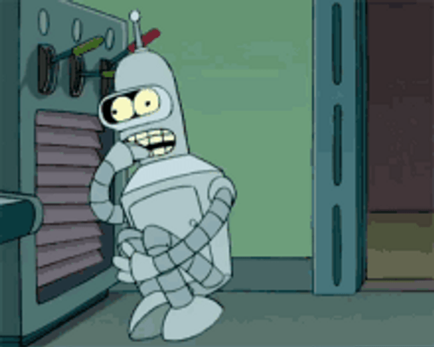Biting Nails Bender Bending Rodríguez Futurama GIF