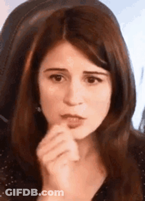 Biting Nails Nervous Cringing Girl GIF