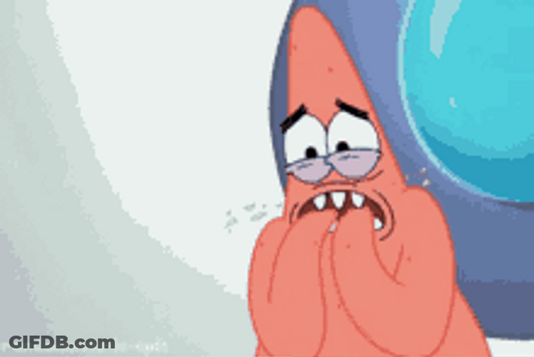 Biting Nails Patrick Star Scared Nervous GIF