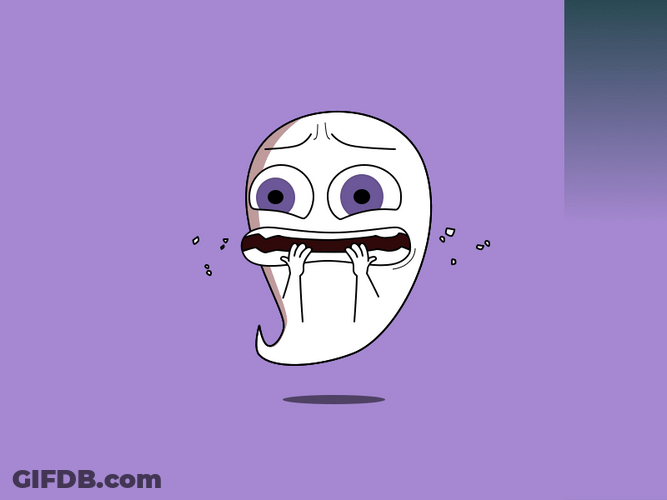 Biting Nails Scared Anxious Spirit Ghost Cartoon GIF