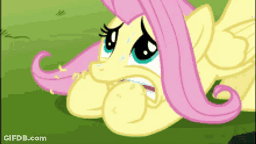 Biting Nails Scared Fluttershy My Little Pony GIF