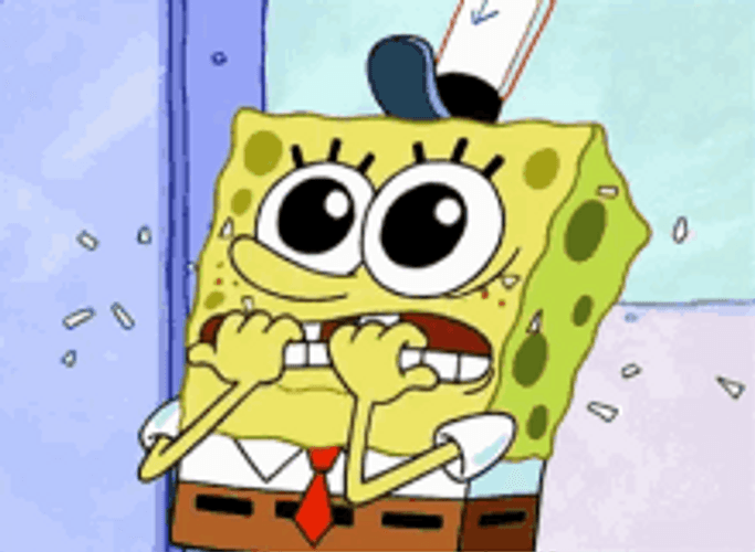 Biting Nails Scared Nervous Spongebob Squarepants GIF