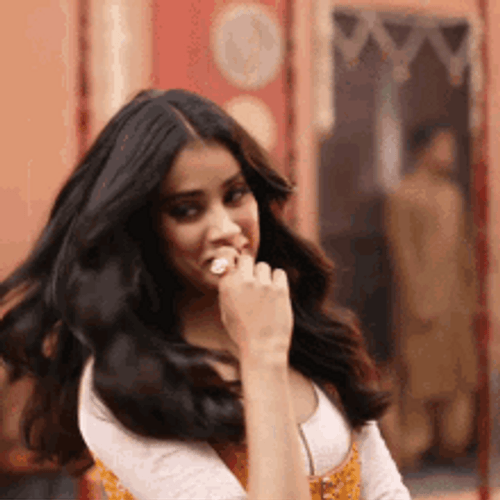 Biting Nails Sexy Hair Flip Janhvi Kapoor GIF