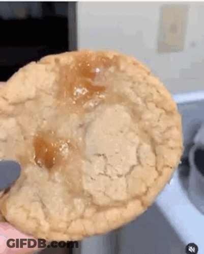 Bitten Cookie Held In Hand GIF