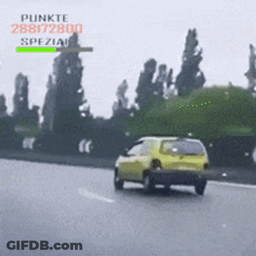 Bizzare Road Car Crash GIF