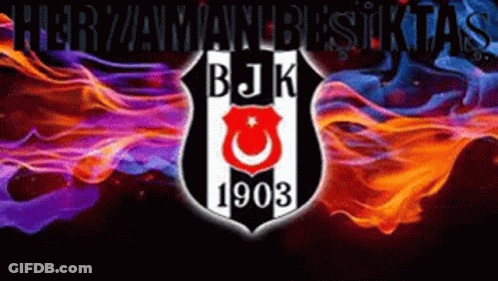 BJK 1903 Logo Surrounded By Fire GIF