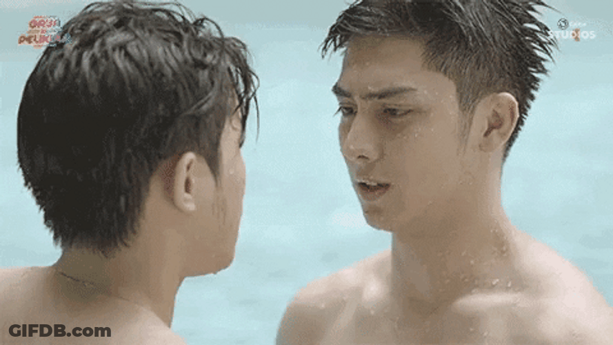 Bl Couple In The Pool GIF