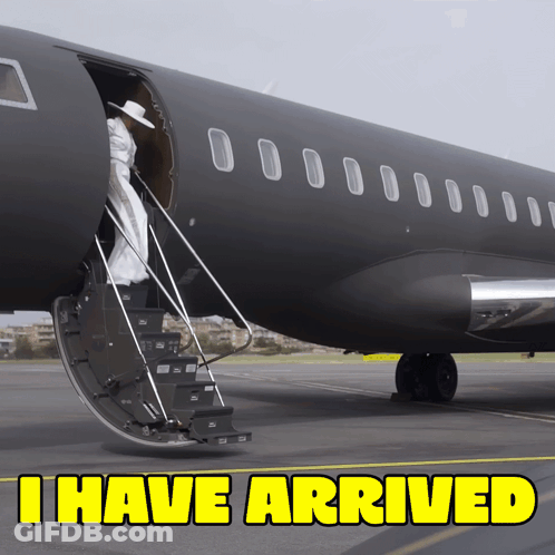 Black Airplane I Have Arrived GIF