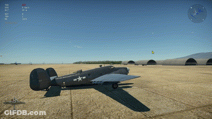 Black Airplane With White Star Parked On Runway GIF