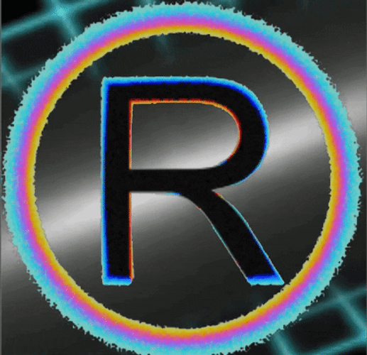 Black And Blue Letter R GIF