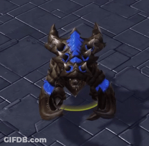 Black And Blue Monster Sitting GIF