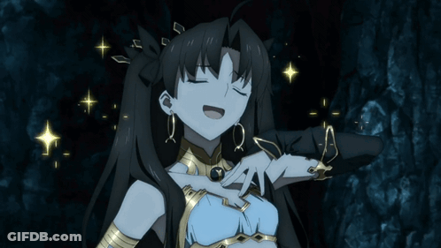 Black And Gold Anime Character With Ring GIF