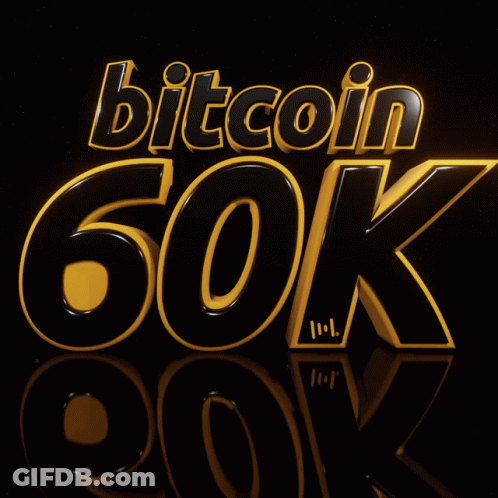 Black And Gold Bitcoin 60K Sign GIF