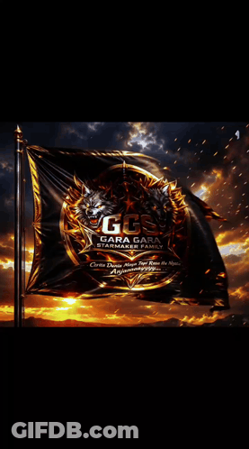 Black And Gold Flag Saying Gara Das Starmaker Family GIF