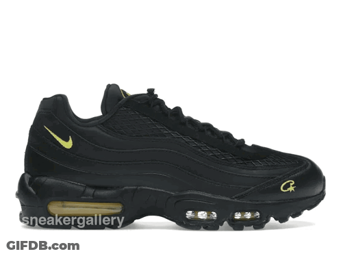 Black And Gold Nike Air Max Sneakers GIF
