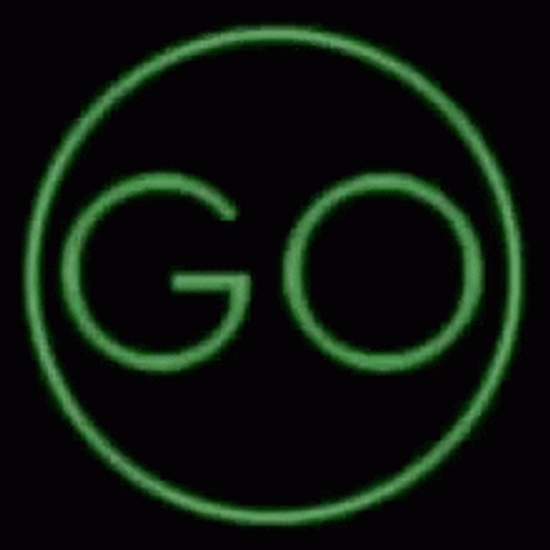 Black And Green Logo Of Go Go Go GIF