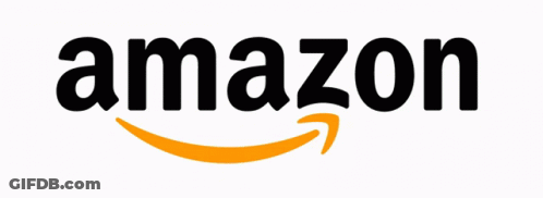 Black And Orange Amazon Logo With Yellow Arrow GIF