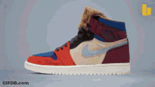 Black And Orange Nike Air Jordan 1 Sneakers GIF
