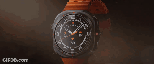 Black And Orange Watch With 89 GIF