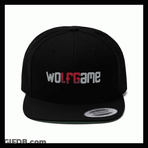 Black And Orange Wolfgame Baseball Cap GIF