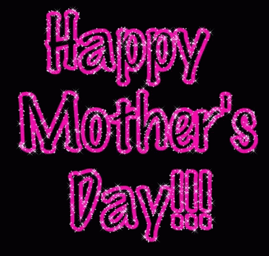 Black And Purple Glitters Animation Happy Mother Day GIF